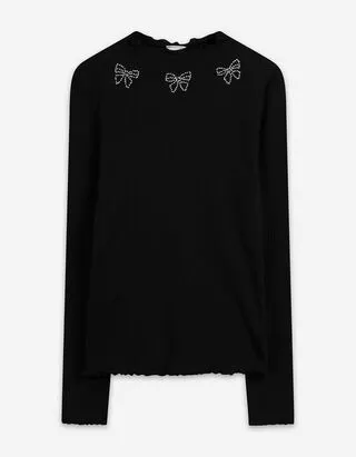 Maglia a manica lunga - Pietre decorative