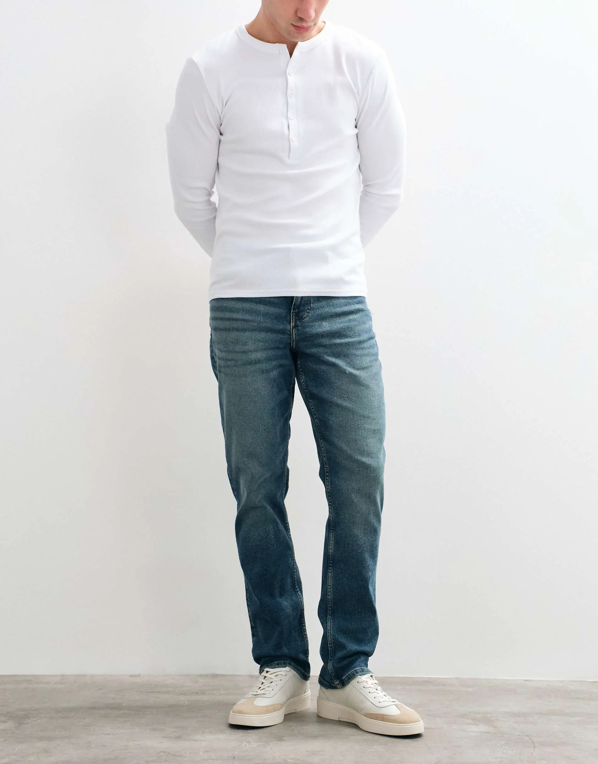 ASOS DESIGN slim jeans in dark washed blue with tint