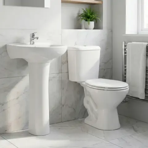 Sala baño con grifería kit instalación y desagüe