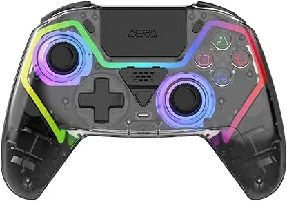 ASRVA Wireless Controller for PS5/PS5 Pro/PC, Hall Effect Joysticks & Triggers (No Drift), 2 Back Buttons, RGB, Translucent Design, Dual-Mode, Compatible with iOS/Android ASRVA Wireless Controller for PS5/PS5 Pro/PC, Hall Effect…