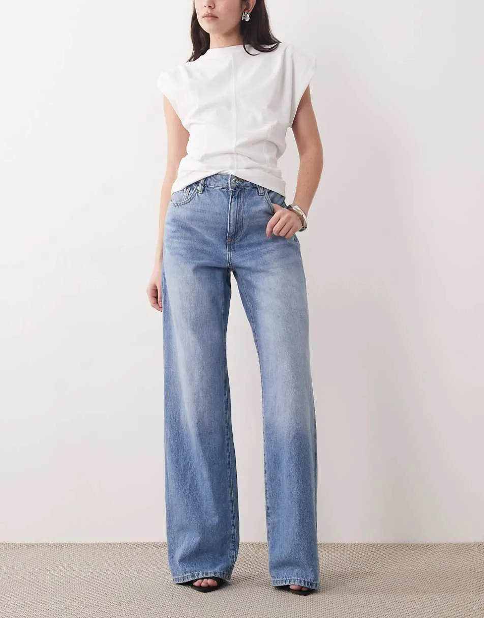 Mango Danila straight leg jean in light blue