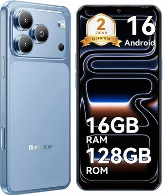 2026 Blackview WAVE 7C Handy Ohne Vertrag, 6.56", Android16, 16GB+128GB/2TB TF, Face ID, 5000mAh, 32MP, Dual-SIM, WiFi 5, IP54