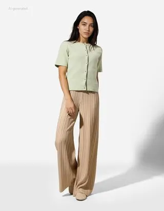 Pantaloni - Plissee - Beige
