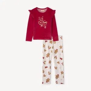 Set pyjama de Noël en velours fille