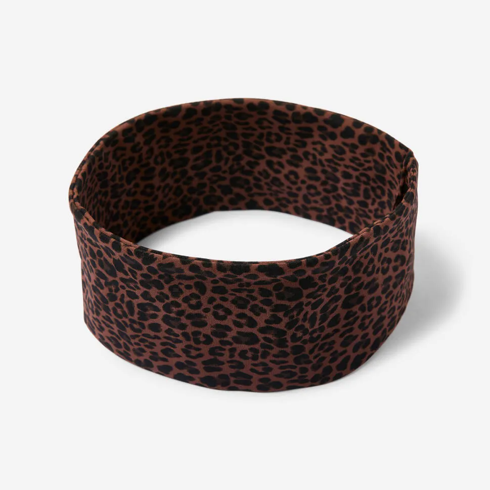 Dámská čelenka široká s leopardím potiskem