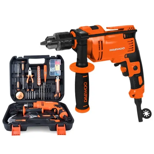Taladro Daewoo DADI550K 550W con maletín y herramientas