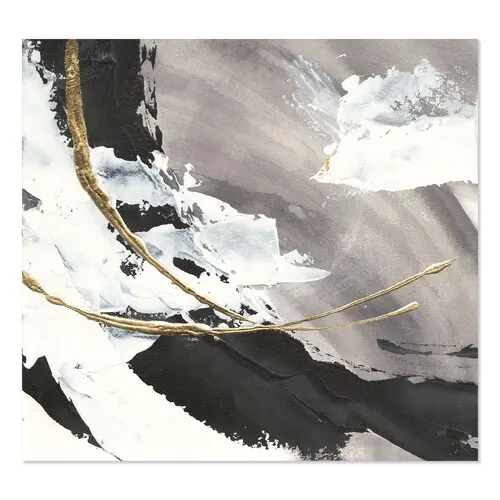 'Glam Painted Arcs II' Transitional Canvas Artwork - 16x16