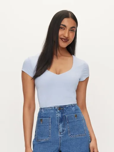 Super Soft V-Neck Short Sleeve Top