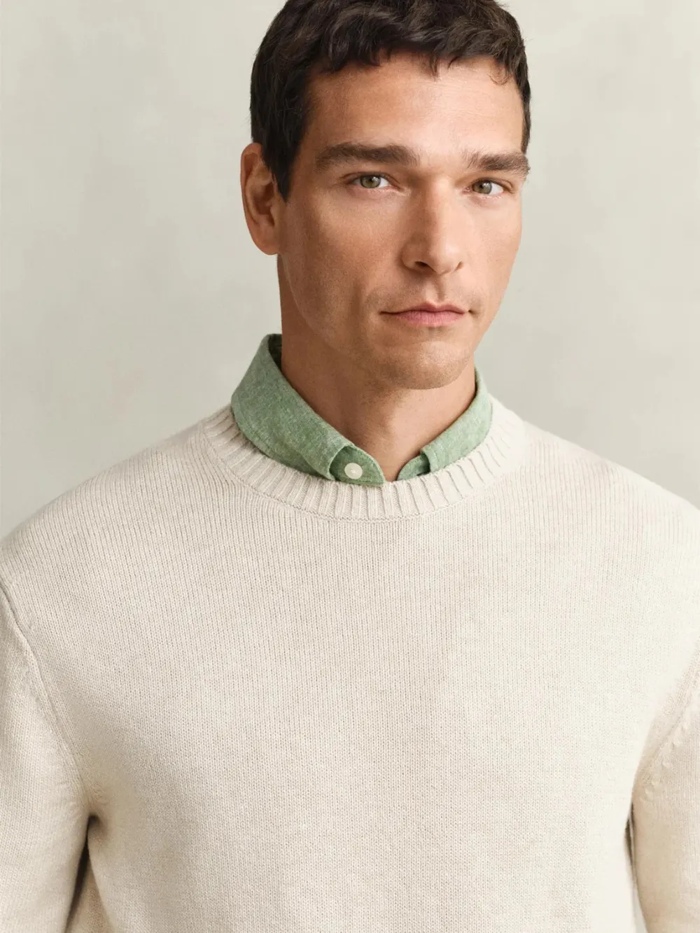 COTTON CASHMERE CREWNECK SWEATER