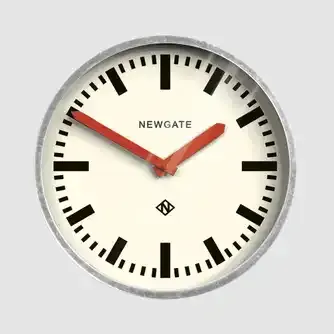 Newgate Luggage Wall Clock Galvanised/Red