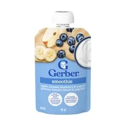 Gerber Apple Banana Blueberry & Yogurt Smoothie Purée