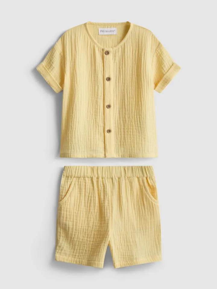 0-24 mois | Ensemble chemise et short en étamine