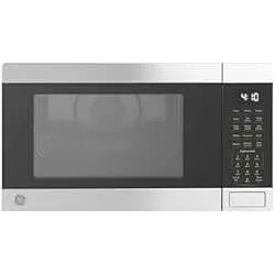 GE GCST10A1WSS 1.0 Cu Ft Convection Microwave Oven, 1050W Countertop Air Fry Microwave with Broil & Crisper Pan, Compact Stainless Steel Design