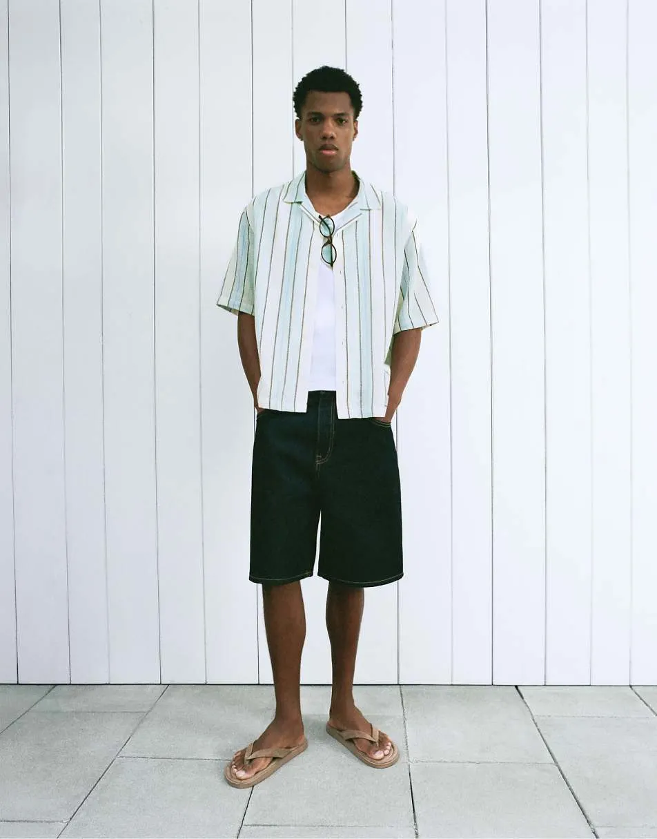 Pull&Bear Striped rustic shirt in striped