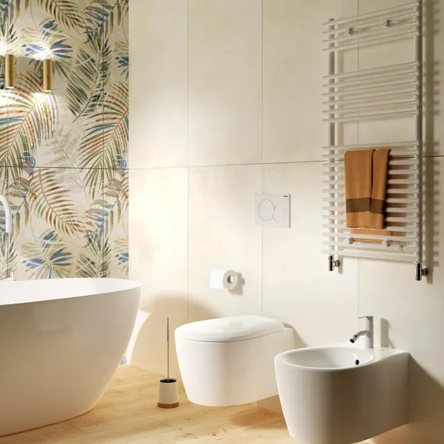 Piastrella da pavimento interno in gres porcellanato 60 x 119.8 cm rettificato smaltato bianco opaco Art Color Polar R9 traffico intenso (pei 4/5) Sp. 9 mm 1.44 mq