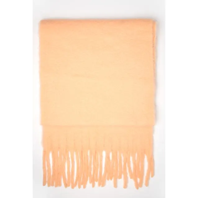 Zachte effen sjaal met franjes