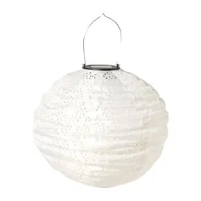 Solar barok lampion rond - wit - ø30 cm