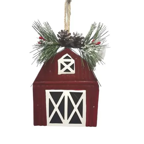 Enchanted Forest® Rustic Red Iron Barn Ornament