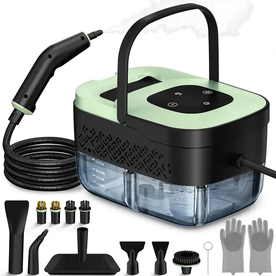 Steam Cleaner, Portable Steamer for Cleaning with 16pcs Accessories, 6-Level Adjustable and 15s Heat-Up, Handheld Steam Cleaner for Home, Tile, Dirt, Grout, Grease, Car Detailing