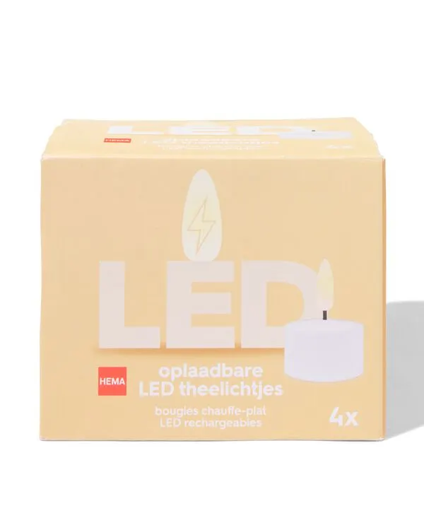 oplaadbare theelichtjes - 4 stuks