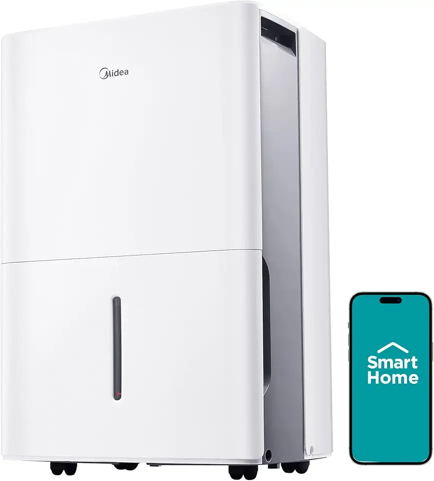 Midea 3,000 Sq. Ft. Energy Star Certified Dehumidifier With Reusable Air Filter 35 Pint - Ideal For Basements, Large & Medium Sized Rooms, And Bathrooms (White)