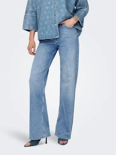 ONLY Hannah Wide Leg Jean In Denim