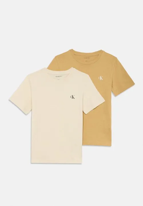 MONOGRAM 2 PACK UNISEX - T-shirts - sandy beige/whitecap grey