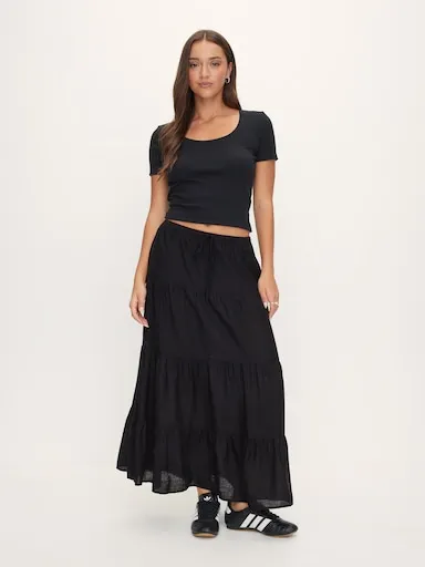 Catalina Tiered Midi Skirt