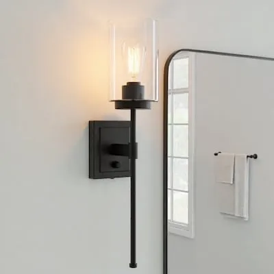 Berlant 5-in W 1 -Light Matte Black Vintage Wall Sconce