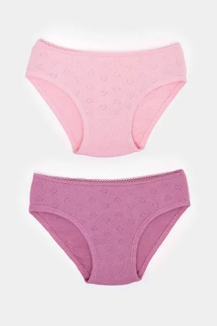 Kids 2-pack slips bio katoen ajour hartjes - inSua