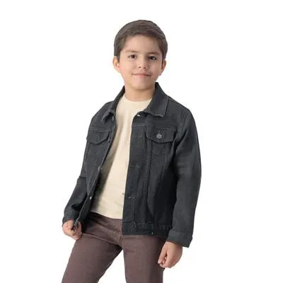 Chamarra Hummo Kids Niño De Mezclilla Lisa Con Bolsas