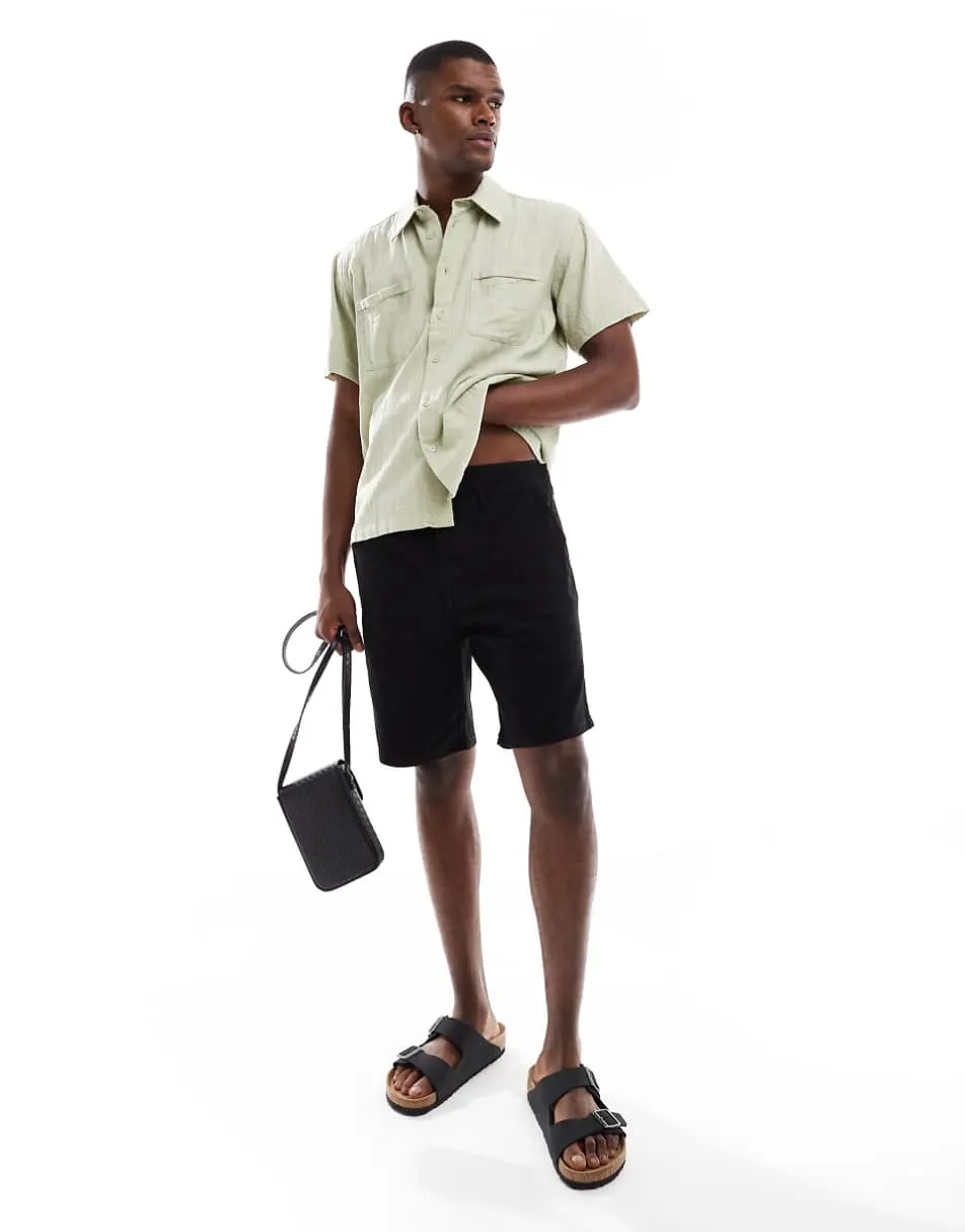 JJ Rebel chino short in black