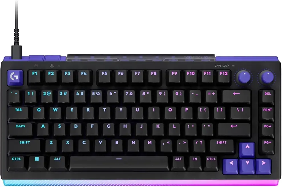 Logitech G512 X 75 Dual SWAP, Hot-Swappable TMR Analog/Mechanical Gaming Keyboard, Tactile, 8K Polling Rate, Custom Actuation 0.1-4.0 mm, Rapid Trigger, LIGHTSYNC RGB, Wired, PC, Mac - Black