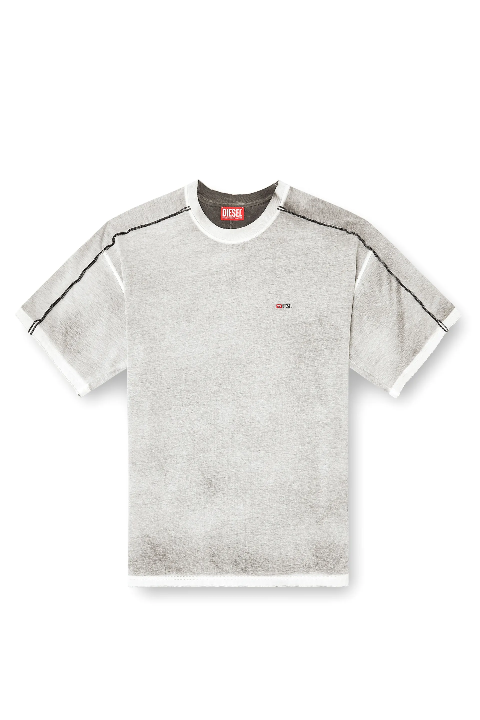 Relaxed cotton T-shirt with colour spray