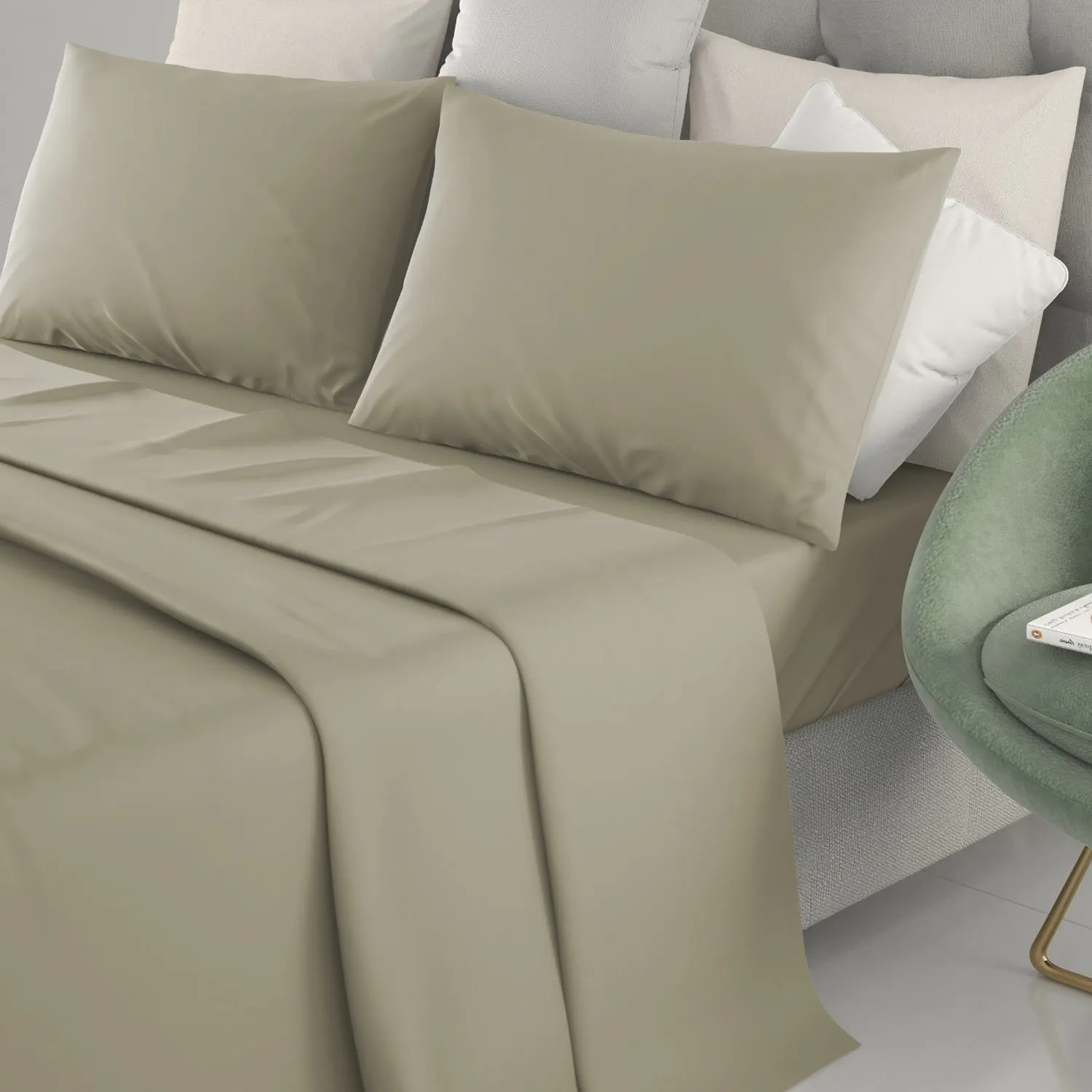 Lenzuola Completo Letto 1 Piazza e mezza Marta Sabbia 185x290 cm