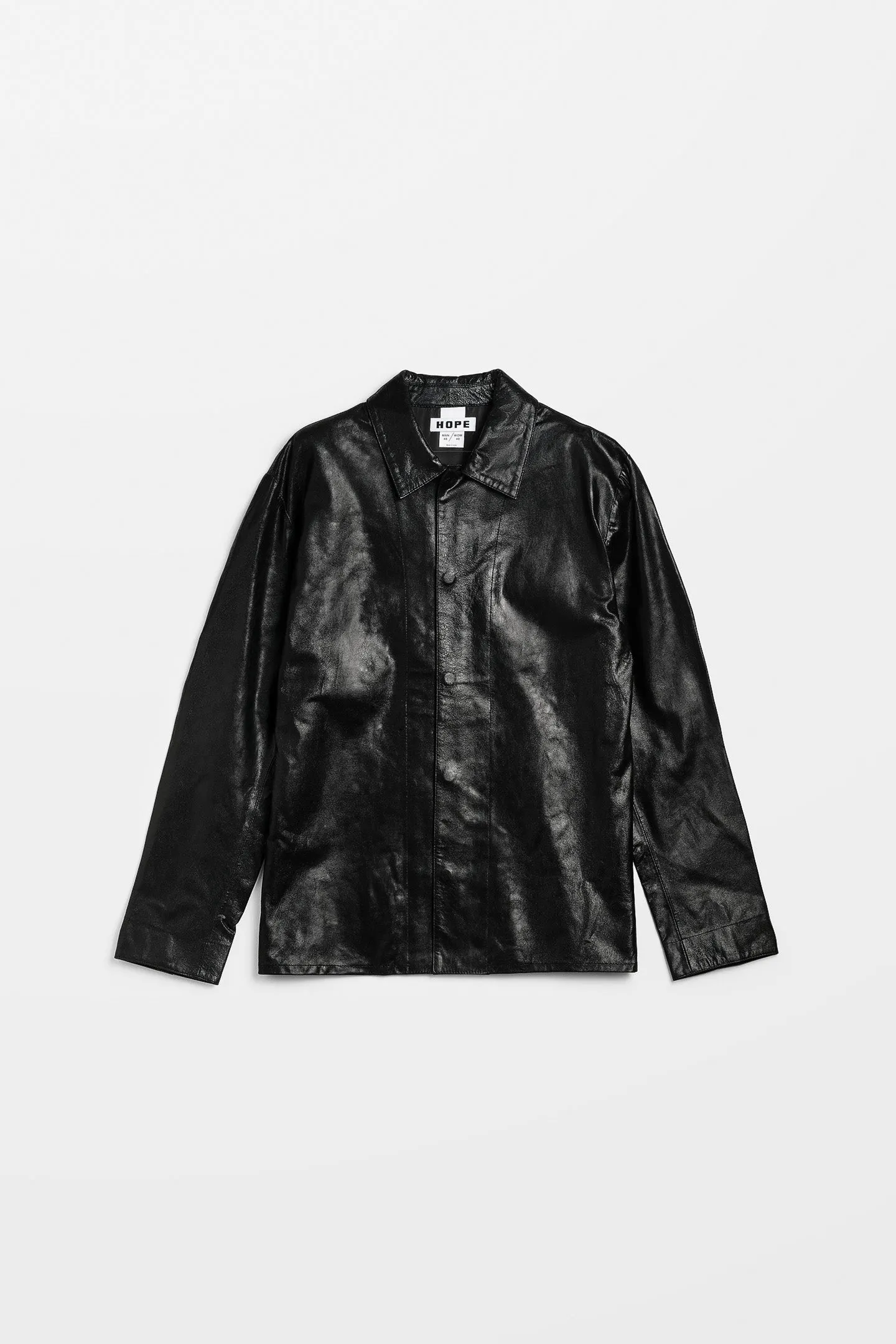 Relaxed Leather Overshirt