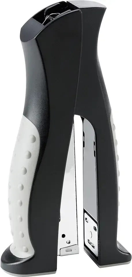 Business Source Vertical Desktop Stapler, Full-Strip, 20 Sheet Capacity, Black