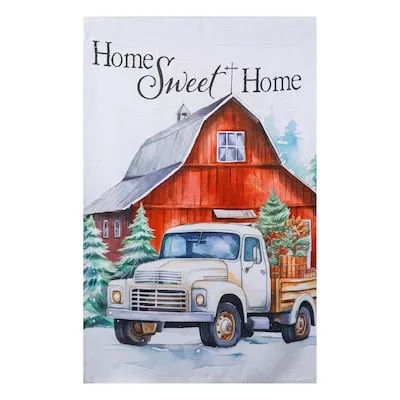 Style Selections 2.33-ft W x 3.66-ft H Winter House flag