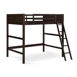 Dorel DHP Denver Full Size Loft Bed Espresso Finish Sturdy Wood Construction SpaceSa...