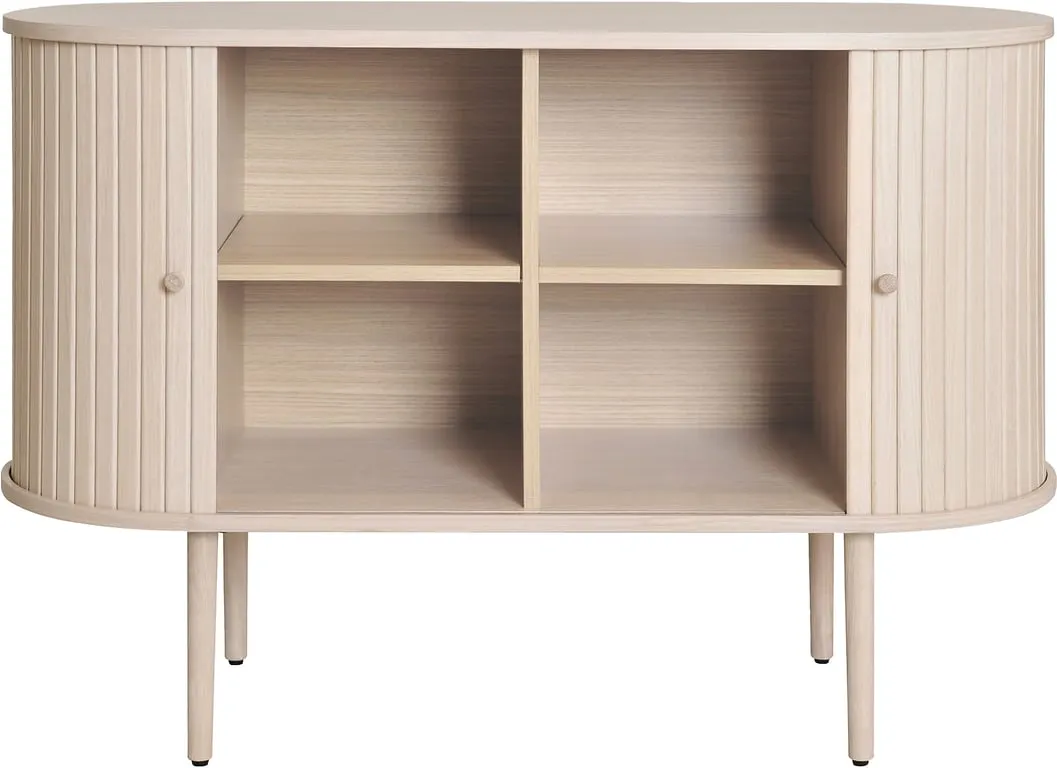 Slide liten skjenk 110x45, H 76 cm, hvitpigmentert eikefiner