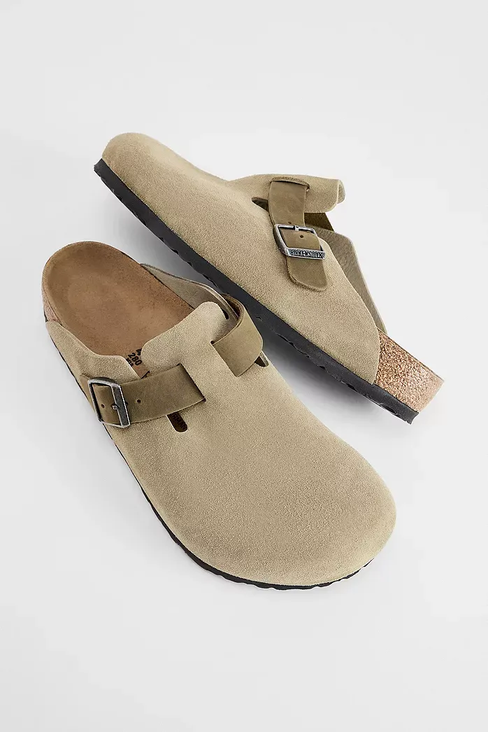 Zoccoli Boston in Camoscio Color Cachi Sbiadito Birkenstock