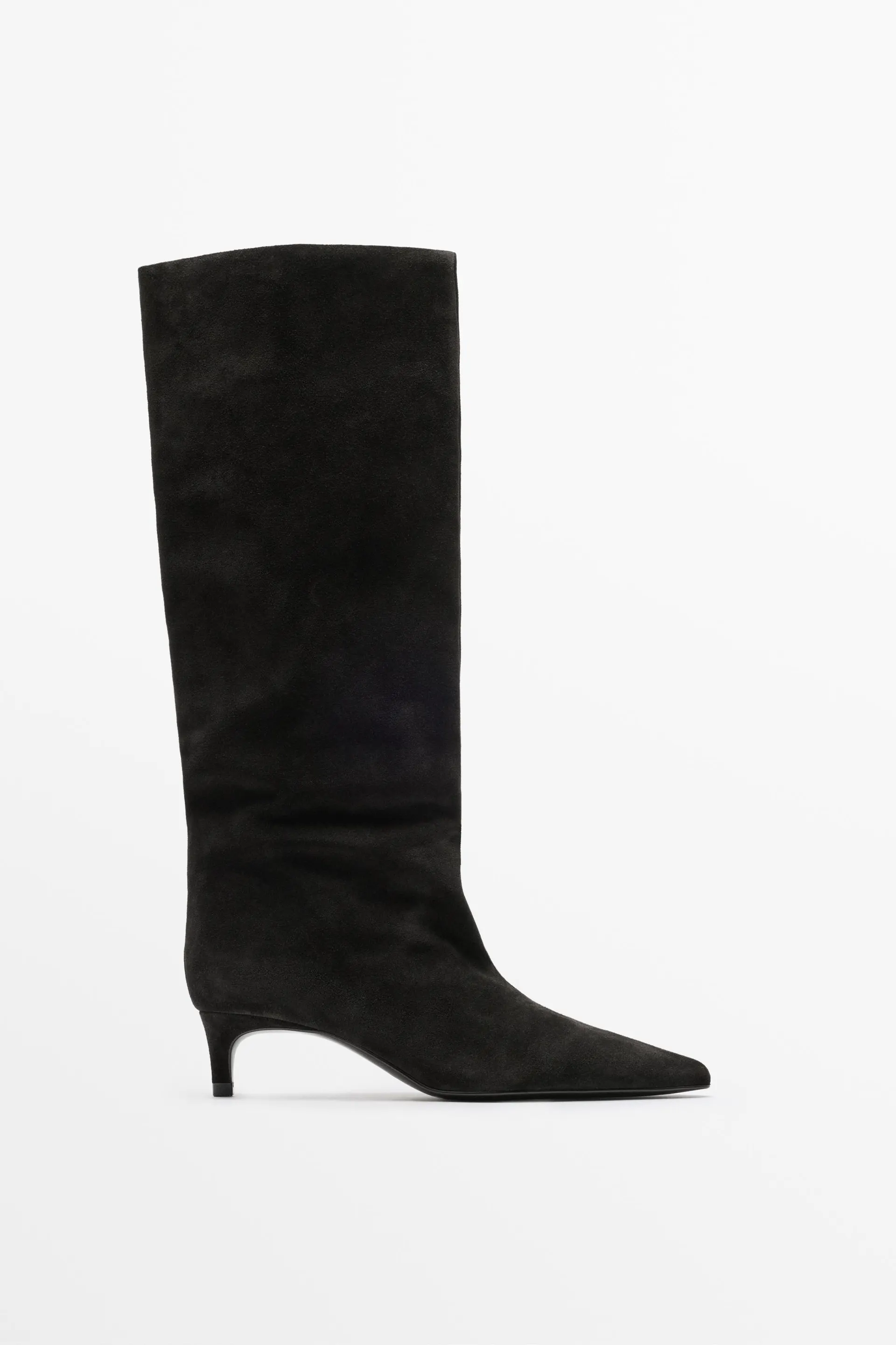 Soft leather kitten heel boot