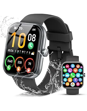 2026 Smart Watch for Men Women (Answer/Make Call), 1.96" HD Fitness Tracker Running Watch,IP68 Waterproof,Pedometer, Sleep/Step/Activity/Heart Rate Monitor,110+ Sport Mode Smartwatch for Android Phone
