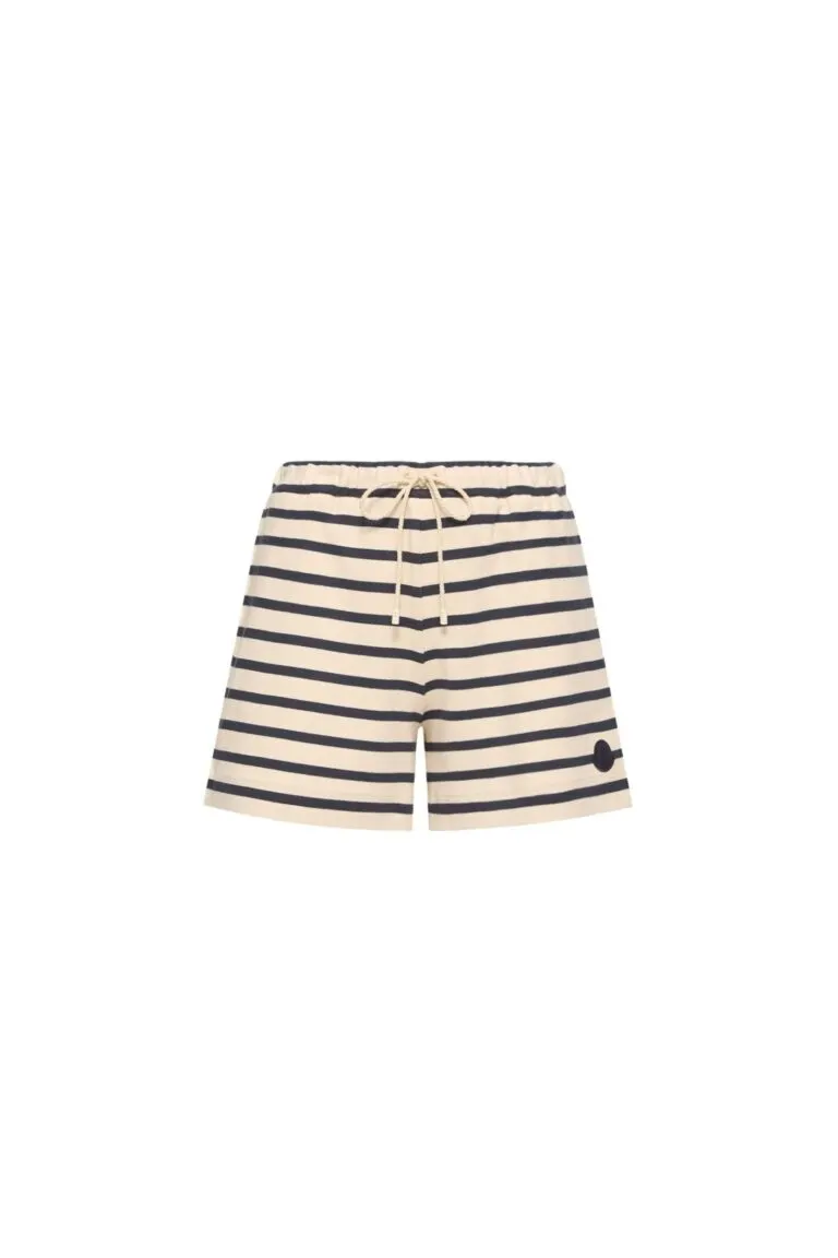 Striped Cotton Shorts - Hvit