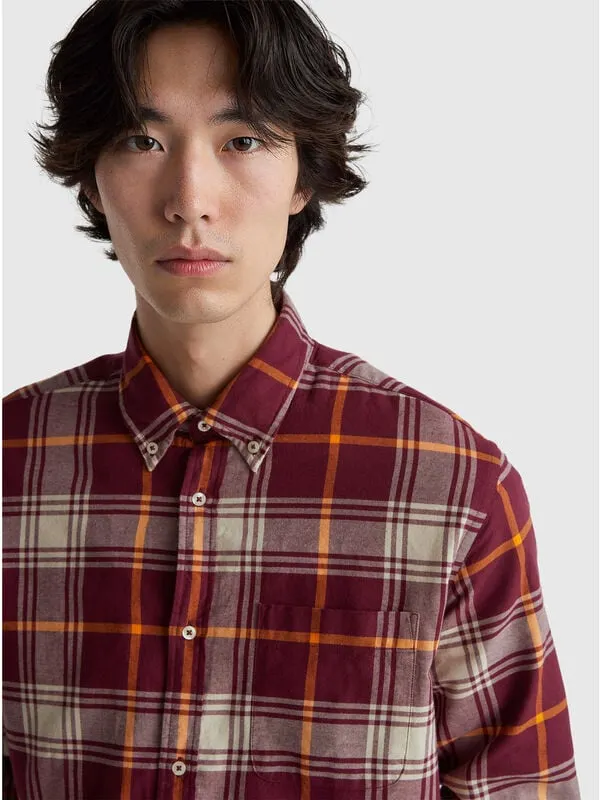 Flannel button-down shirt