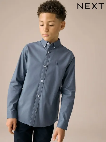 Airforce Blue Single Oxford Shirt (3-16yrs)