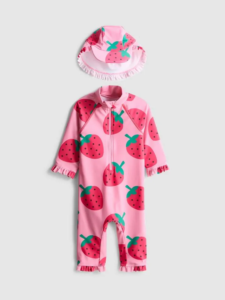 3–36 mois | Ensemble maillot de bain et casquette à motif