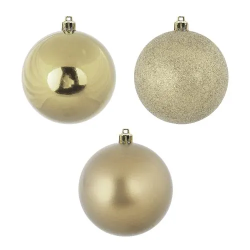 Enchanted Forest® 60mm Champagne Gold Shatterproof Ornaments - 12 Pack