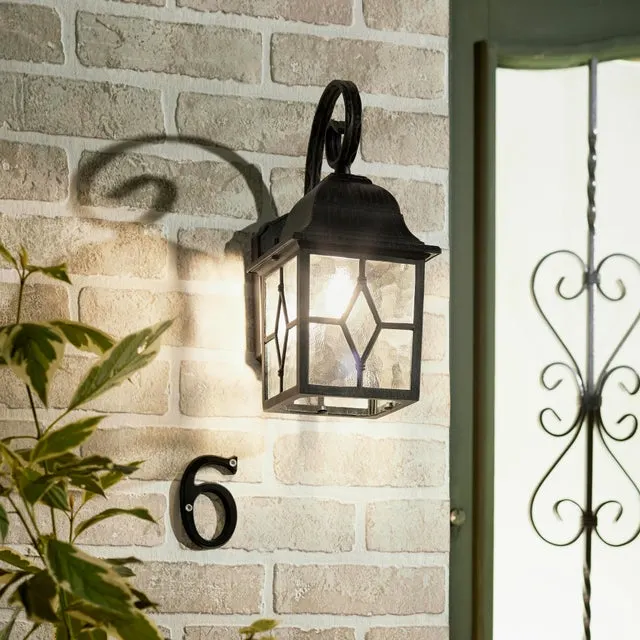 Aplique de pared exterior Torino INSPIRE de vidrio marrón y de aluminio compatible con casquillo E27 IP44