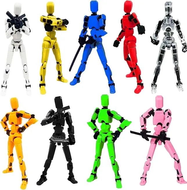 Feetcant Titan 13 Action Figure,2026 New Lucky Robot 13 Action Figures,3D Printed Action Figures for Boys,Dummy Robot 13 Action Toy,Movable Joints Action Figure (9pcs)